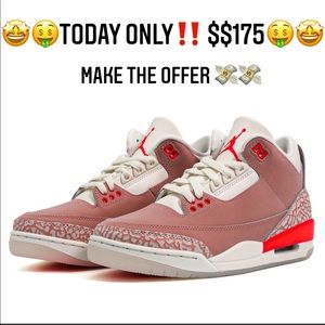 🏀💯AUTHENTIC JORDAN 3 RUST PINK/CRIMSON RED🏀
